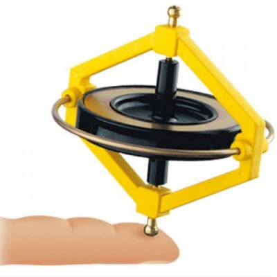 Гироскоп с металлическим ротором 65 мм желтый для детей от 5 лет